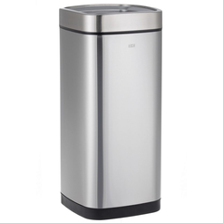 Waste bin 35 liters open lid Merida steel matt