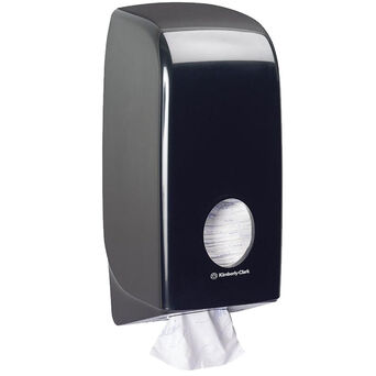 Dispensador de papel higiénico plegable Kimberly Clark AQUARIUS de plástico negro