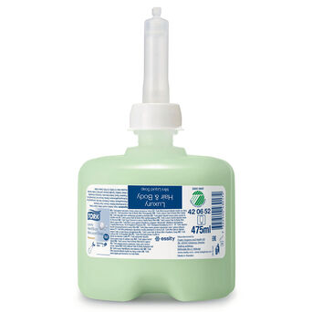 Jabón líquido para el cabello y el cuerpo Tork 475 ml verde con vitamina B5