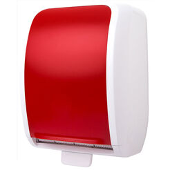 Dispensador de toallas de papel en rollo COSMOS autocut JM-Metzger de plástico rojo