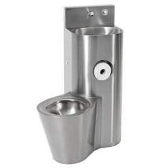Zestaw: sanitarny umywalka + miska WC z lejową miską ustępową umieszczoną centralnie KWC