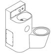 Zestaw sanitarny Franke umywalka + miska WC z lejową miską ustępową umieszczoną po prawej stronie