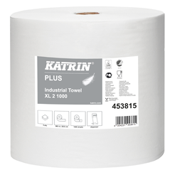 Katrin Plus XL paper cleaning cloth in a roll of 235m, 2 pieces, 2 super white.