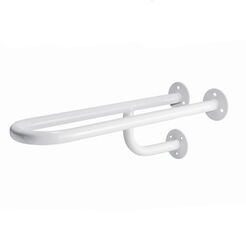 Fixed left-hand washbasin handle for the disabled, diameter 25, length 50 cm, Bisk white steel.