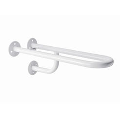 Fixed right-hand washbasin handle for the disabled, diameter 25-50 cm, Bisk white steel.