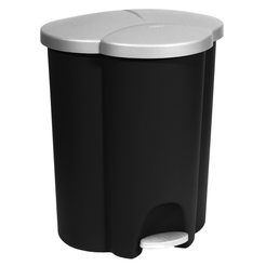 Cubo de basura de 40 litros Curver TRIO de plástico negro
