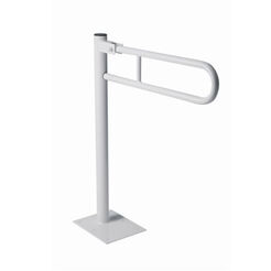 Floor-mounted folding handle for the disabled, diameter 25, length 60 cm, Bisk brand, white steel.