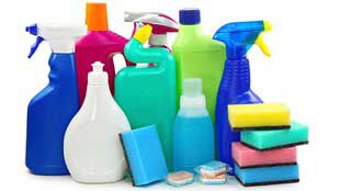 Pictograms and symbols of cleaning supplies