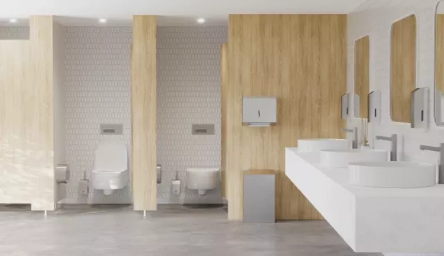Essential equipment and signage for public toilets.