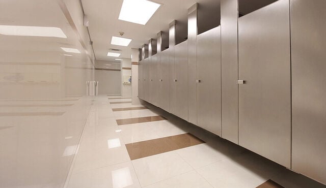 Why is stainless steel a good material for public toilets?