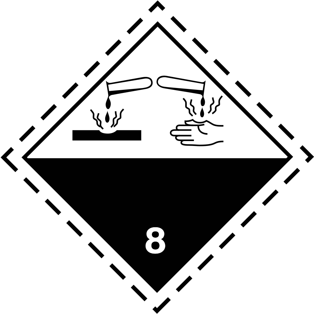 Piktogram ADR Třída 8 Žíravé látky